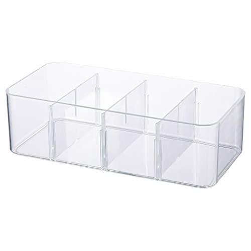 BEIDUOYANG Transparent Acrylic Underwear Drawer Organizer Box 4/8 Grids Compartment Divided Closet Storage Bin Stackable Shelf For Socks Bras Ties Closet Storage Bin Stackable Shelf