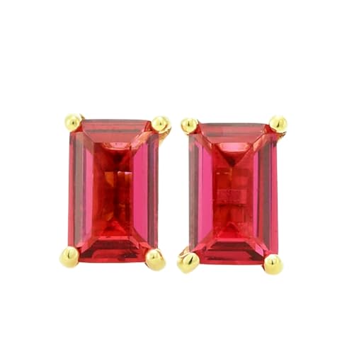 Boucles d'oreilles tourmaline naturelle argent 925 plaqué or rectangulaires