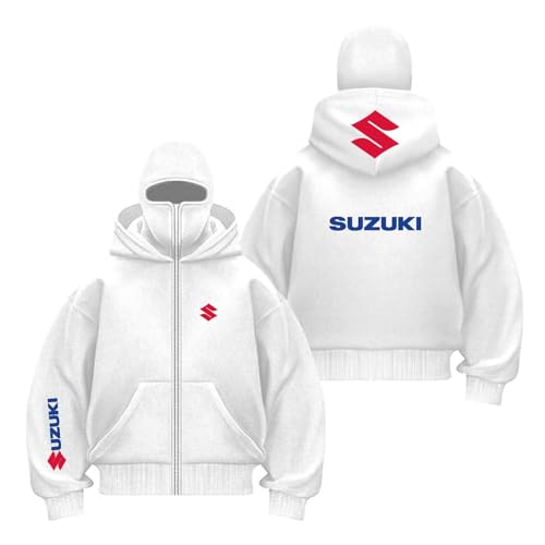 GTKRMXOB Sudadera con Capucha Y Pasamontañas con Gráficos para Hombre Sudaderas con Costuras SU.ZU.K.I Sudaderas De Manga Larga con Capucha Y Cremallera Completa-BaiS||XXL