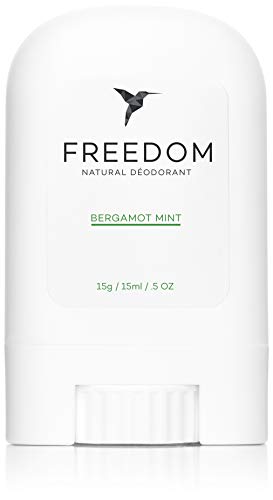 Freedom Natural Travel Deodorant Mini Stick - Aluminum Free, Non Toxic, Great for Sensitive Skin for Women & Men, EWG Verified, Cruelty Free - Mint Bergamot