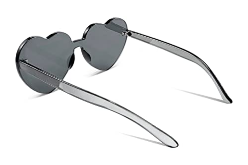 FEISEDY Thick Heart Sunglasses Rimless Heart Shaped Sun Glasses Women Fashion Love Glasses B24194