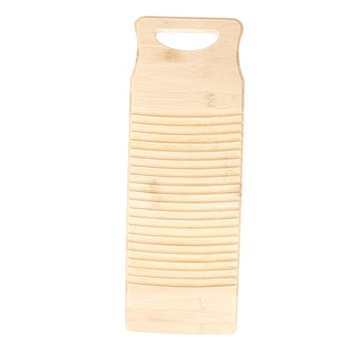 PACKOVE Bamboo Laundry Washboard Anti-slip Thickened Cleaning Board for Home Garment Washing 19.7x7 Inches