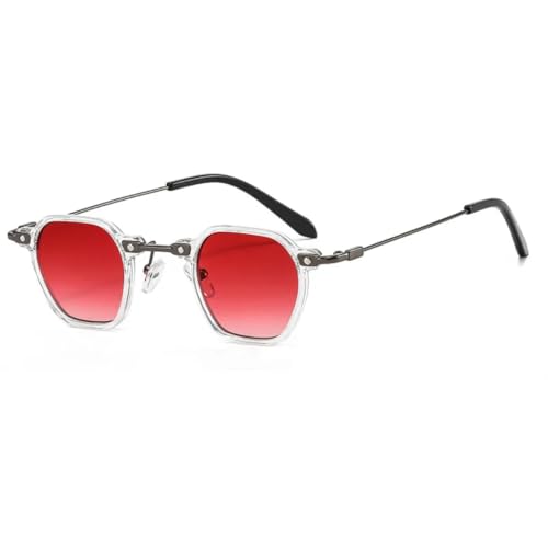 Lunettes de soleil punk monture fine en métal verres dégradés protection UV400 tendances