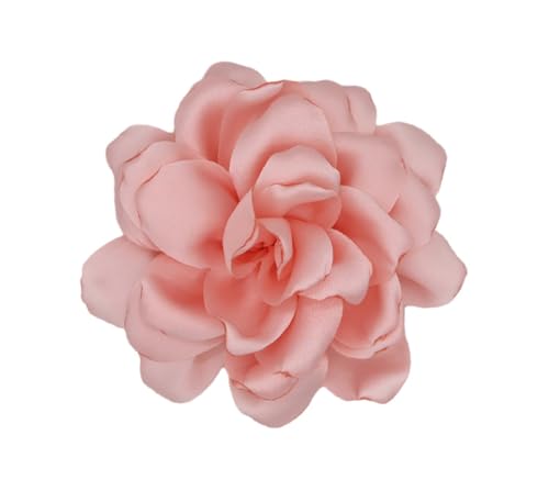 Image of Large Camellia Satin Fabric Flower Brooch Pins Hairpin for Women,ladies. (Pink)