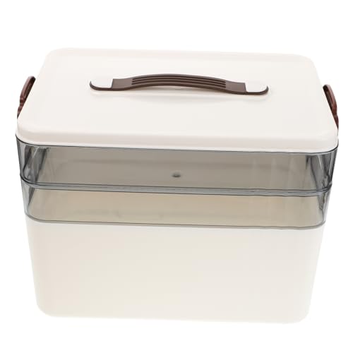 SOPOTUTU Botiquin Cajas De Almacenamiento Cesta De Almacenamiento Con Tapa Organizador Diario De Pastillas Organizador De Pequeño Botiquín Bote De Medicinas Blanco El Plastico