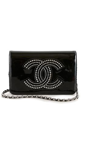 Women's Pre-Loved Chanel Coco Mark Chain Wallet, Black, One Size