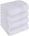Utopia Towels Cotton Large Hand Towels (White, 4-Pack,16 x 28 inches) - Multipurpose Use for Bath, Hand, Face, Gym and Spa- By