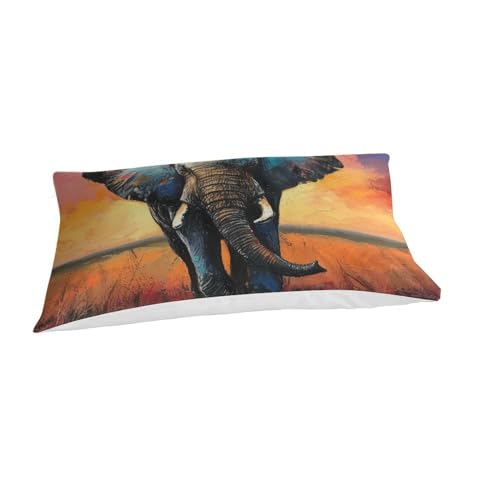 Housse de couette éléphant 3D en microfibre douce pour lit simple ado
