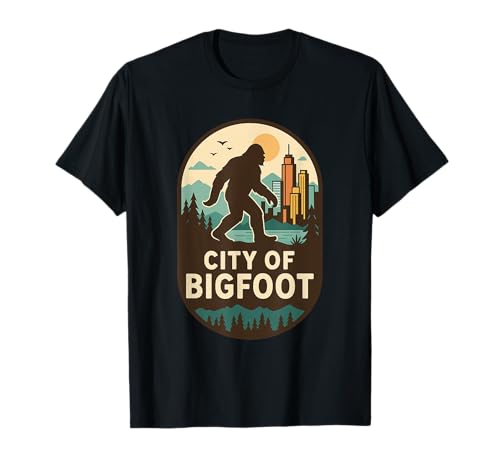 Horizon rétro de la Ville de Bigfoot T-Shirt