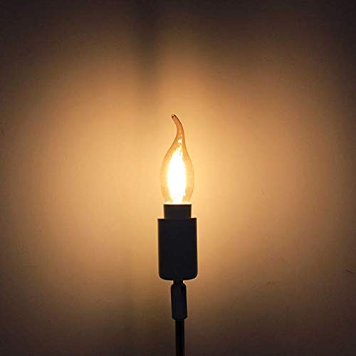 10 stuks C35 LED E14 kaars lamp 4 W, LED filament gloeilampen, amber glas, warm wit 2700 K, 300 lm, vervangt gloeilampen… - Afbeelding 7