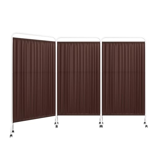 クリニック用プライバシースクリーン、折りたたみ式クリニック用垂直ドアパーティション、高さ6フィートのルームディバイダー、回転ホイールデザイン、組み立て簡単(Color 3,3-panel)