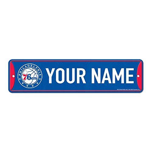 Rico Industries NBA Basketball Philadelphia 76ers Primary Personalized Metal Street Sign 4