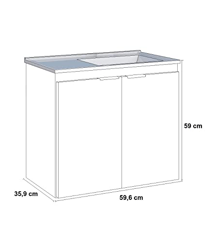 Gabinete para Banheiro em Madeira Aster 60 - Cozimax (Azul)