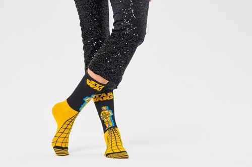 Happy Socks Star Wars C-3PO Sokken - Goud - M/L, Meerkleurig, Medium-Large - Afbeelding 4