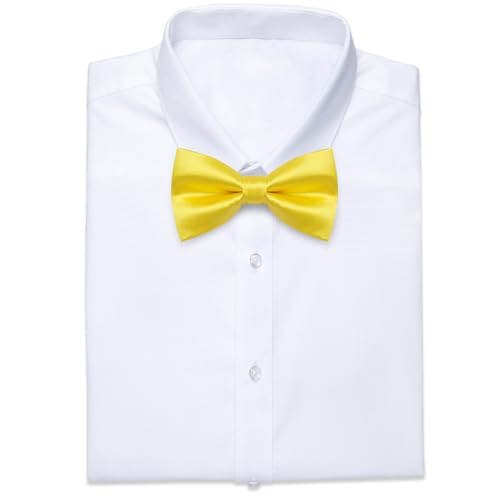 Image of YourTies Bow Ties for Men Pretied Bowties Solid Color Satin Bow Tie Formal Business Tuxedo Wedding Party Prom