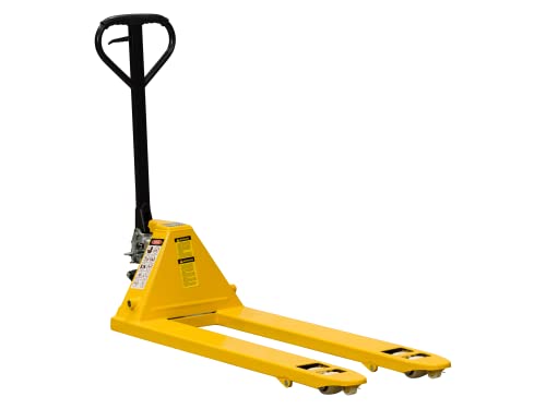 The Workplace Depot Manual Hand Pallet Truck 2500kg Load Capacity Hydraulic Pump Heavy-Duty Trolley Jack for Euro & UK Pallets Warehouse & Logistics (Polypropylene Wheels)