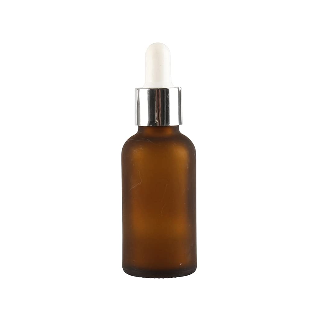 12 Pezzi Marrone Opaco Bottiglie Contagocce Vetro 30 ml, con Pipette Contagocce Vetro,anello a vite Argento, per Laboratorio,Olio Essenziale, Aromaterapia +3 imbuti