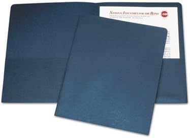 7510005842489 SKILCRAFT Double Pocket Portfolio, Letter Size, Dark Blue, 25/Box