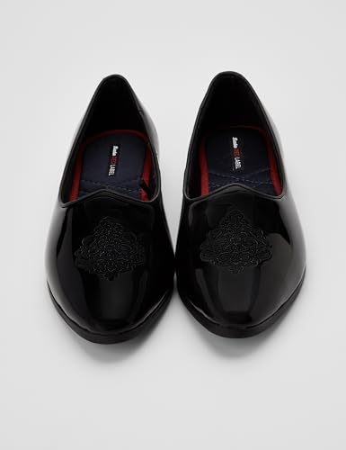 Image of Bata Mens JALSA Patent Blue Leather Mojari