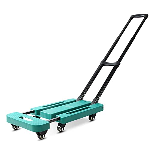 WBJLG Diables Portables Multifonctions, Chariots de Courses Chariot à Bagages Pliant Portable, Diables Robustes et Roues Rotatives à 360 ° Dolly, Bleu Cover