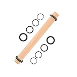 Super Kitchen Rouleau à Pâtisserie en Bois de Hêtre avec Anneaux Amovibles, Anneau en Silicone Réglable 5 Tailles, Patisserie Accessoire pour Pâte, Fondants, Pizzas, Biscuit (40x3.9cm)