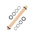 Super Kitchen Rodillos de Amasar en Madera de Haya con 5 Discos Ajustables Anillo, Rodillo de Cocina, Accesorio para Hornear Pizza, Pasta, Galletas, Pastelería, Fondant (40cm)