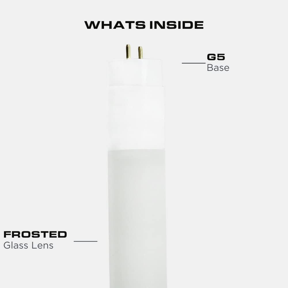Four-Bros Lighting LED T5 Tube, 4 Feet, 24 Watt, 5000K Daylight, Type A Plug and Play, 2100 Lumens, F54T5/HO Replacement, 120-277 Volt, Case of 24