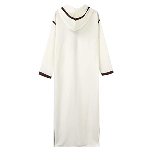 Men's Muslim Kaftan Thobe Middle East Islamic Saudi Arabic Robes Long Sleeve Lightweight Clothing Ramadan Dress4