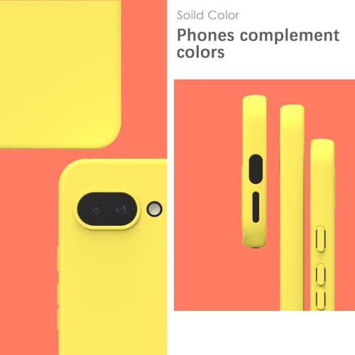Coque Google Pixel 9A jaune antidérapant contre chutes et saleté