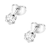 HSP ピアス サージカルステンレス 金属アレルギー対応 4mmジュエル ラウンドCZ シンプル キュービックジルコニア 1ペア クリスタル メンズ レディース
