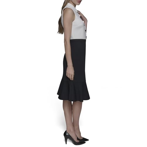 Image of Karl Lagerfeld Women's Sleeveless Flounce Hem Sheath Dress