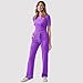 HGps8w Scrubs for Women Sets Stretch V-Neck Scrub_Tops & Straight Cargo Pants Short Sleeve Nurse Uniform Workwear Outfits