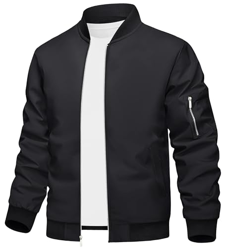 sandbank Men's Slim Fit Lightweight Softshell Flight Bomber Jacket Coat