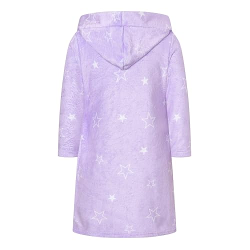 Image of Umeyda Girls Fleece Hooded Robes, Warm Printed Bath Robe for Kids Soft Fuzzy Bathrobe for Gifts