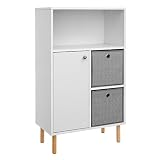 SOS-AUFBEWAHRUNGSHELFER: Chaos am Arbeitsplatz verursacht Chaos im Kopf. Dieser Schrank kommt Ihnen zu Hilfe! Eine verstellbare Ablage hinter der Tür und 2 Vliesstoffboxen - Diese Elemente bieten genug Platz, um Ihre Dokumente und Büroutensilien zu verstauen. Dekoartikel schaffen im offenen Fach im oberen Bereich eine lebhafte Atmosphäre