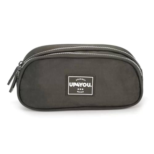Estojo Escolar UP4YOU Duplo Crinkle Cinza Luxcel