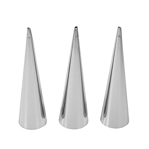 3Pcs Cream Horn Moulds,Baking Cones,Stainless Steel Pastry Cream Horn Moulds