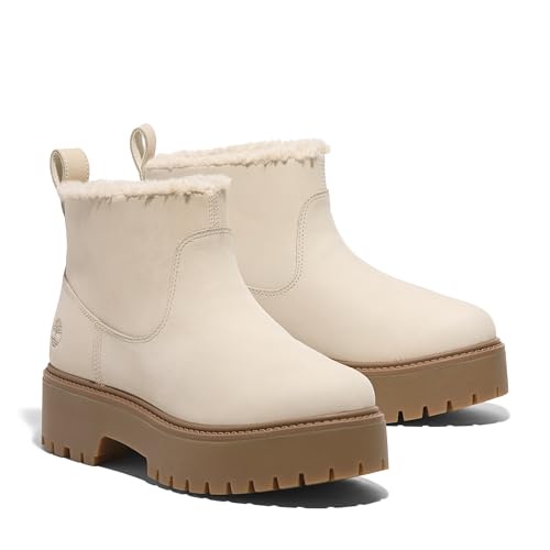 Timberland Timberland Women's Stone Street Mid Warm Lined Boot, Natural Nubuck, 6.5 Wide
