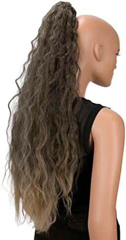 CAISHA by PRETTYSHOP 28" Extra Long Voluminous Wavy Clip On Hairpiece Plait Ponytail Heat Resistant Synthetic Red Mix H715
