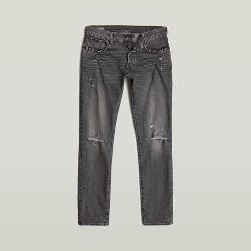 G-STAR Herren 3301 Slim Jeans, Grau (Worn in Vulcano Crater Destroyed 51001-D497-G819), 28W / 30L – Ansicht 4