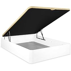Canapé Aspol Somnia Descanso - Canapé Abatible súper Reforzado Gran Capacidad con Tapa Transpirable, Esquinas Redondeadas, 135 x 190, Blanco