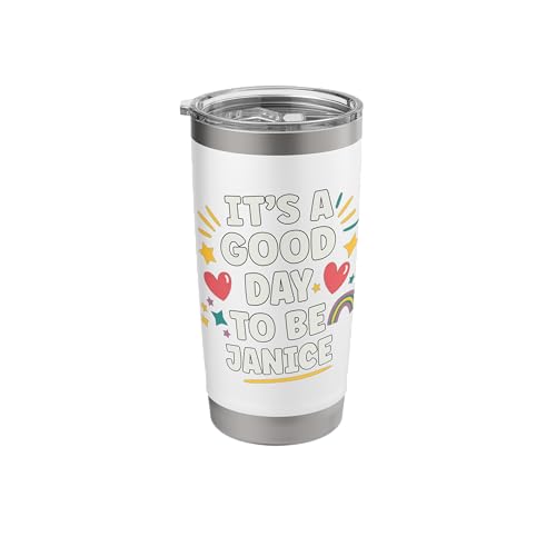JANICE Personalized Retro Girls Custom JANICE Name Stainless Steel Insulated Tumbler