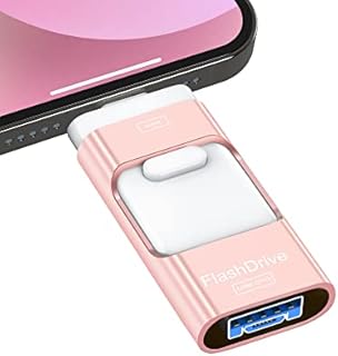 Sunany Flash Drive 128GB, USB Memory Stick External Storage Thumb Drive Compatible with Phone, Pad, Android, PC and More Devices (Pink)