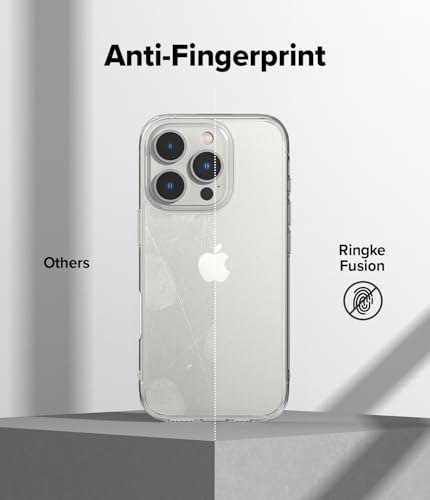 Image of Ringke Fusion Matte Compatible with iPhone 16 Pro Max Case Cover Anti Fingerprint Hard Back Soft Flexible TPU Bumper Scratch Resistant Natural Form iPhone 16 Pro Max Back Cover - Matte Clear