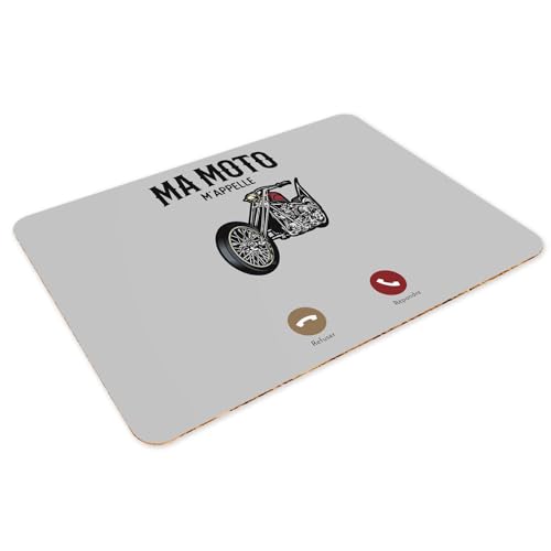Sets de table moto haut de gamme en liège et napperons gris