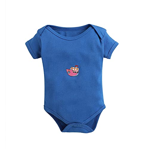 Image of POOJA BABY Cotton Baby Bodysuit Short Sleeve Half Romper Pack of 3 Soft & Comfortable for Kids Pack of 3