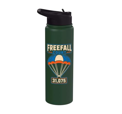 Freefall Count 31075 Global Skydiving Record Stainless Steel Insulated Water Bottle