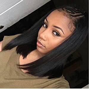 Lace Front Wigs Human Hair Pre Plucked with Baby Hair Short Human Hair Wigs for Black Women Brazilian Virgin Human Hair 150% Density (14inch 13×4 Lace)
