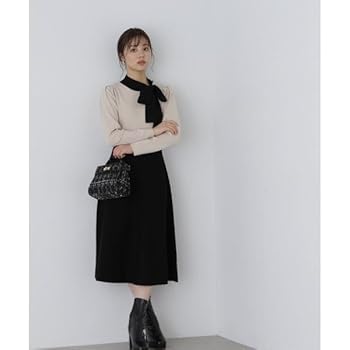 プロポーション　ボウタイニットフレアーワンピース プロポーションボディドレッシング PROPORTION BODY DRESSING
