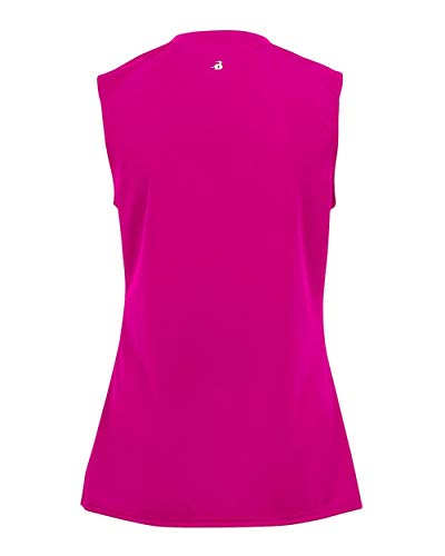 Badger Sport Hot Pink Girls Small Girls Sleeveless Wicking #TOP2